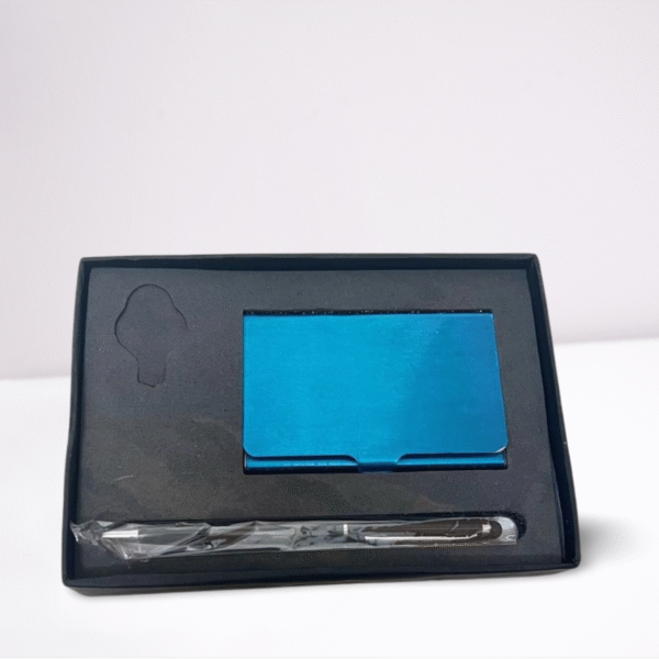 Executive Gift Set – Blue Card Holder & Pen
