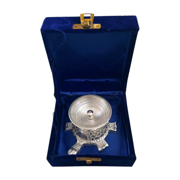 Silver and Golden Plated Tortoise Diya